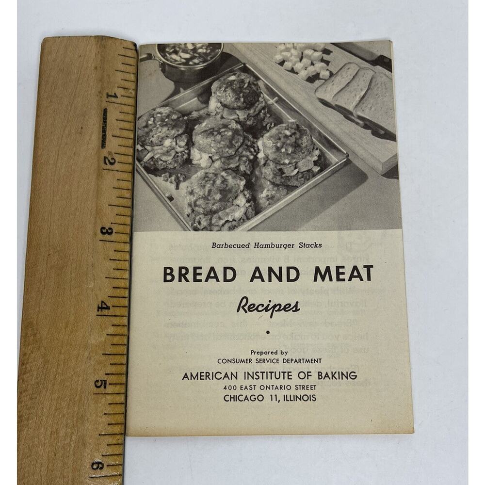 1951 Bread And Meat Recipes‎ Booklet Revised Barbecued Hamburger Stacks USA